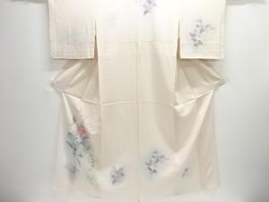 駒絽　草花模様訪問着
